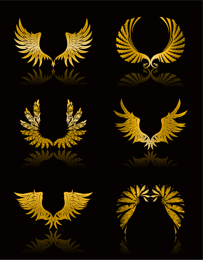 free vector Golden wheat crown vector clip wings